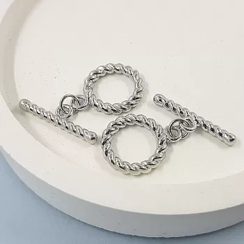 Замок тоггл витой кольцо 15 мм родиевое покр. (5401-Р) купить в Воронеже | Заказать в интернет-магазине Viva Beads
