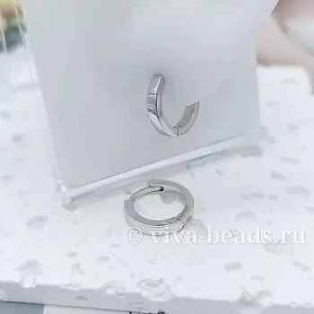 УЦЕНКА Серьги кольца, бублики, конго 14х2.5 мм родиевое покр. (7147-Р-УЦ) УЦЕНКА Серьги кольца, бублики, конго 14х2.5 мм родиевое покр. (7147-Р-УЦ)