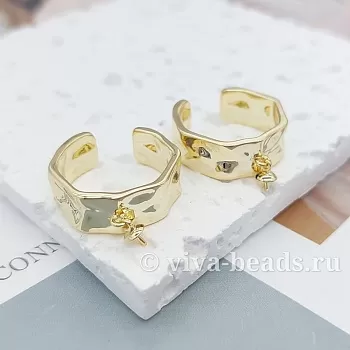 Основа для кольца с петелькой свободный размер позолота 14к (7222-З) купить с доставкой по России | Интернет-магазин Viva Beads