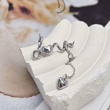 Коннектор Love 24х16 мм с подвеской на цепочке родиевое покрытие (8472-Р) Коннектор Love 24х16 мм с подвеской на цепочке родиевое покрытие (8472-Р)