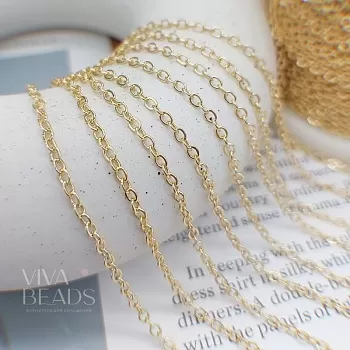 50 см Цепь 2.5 мм / толщина / позолота (6441-З) купить в Воронеже | Заказать в интернет-магазине Viva Beads
