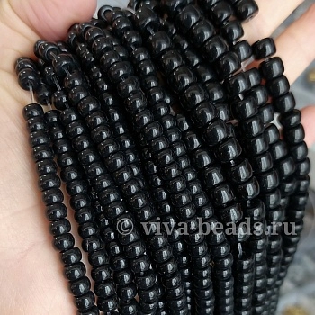 10 шт. Рондель 6х4 мм черный стекло (6492-Ч) купить с доставкой по России | Интернет-магазин Viva Beads