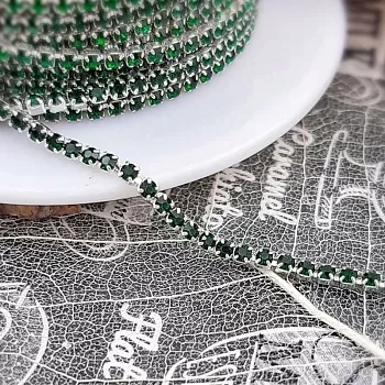 50 см Стразовая цепь SS4 1.5 мм изумруд (3976) купить с доставкой по России | Интернет-магазин Viva Beads