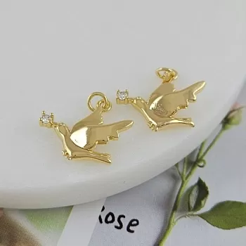 УЦЕНКА Подвеска Птица 15.6х17.5 мм с фианитом позолота 14К (9873-З-УЦ) УЦЕНКА Подвеска Птица 15.6х17.5 мм с фианитом позолота 14К (9873-З-УЦ)