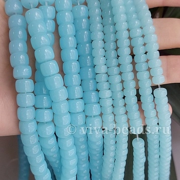 10 шт. Рондель 6х4 мм голубой стекло (6492-ГОЛ1) купить с доставкой по России | Интернет-магазин Viva Beads