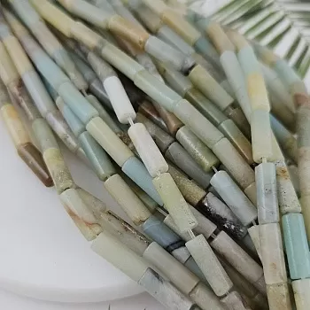 Нить 19 см Амазонит 4.5х13 мм бусины трубочки (9932-АМ) для бижутерии купить с доставкой по России | Интернет‑магазин Viva Beads