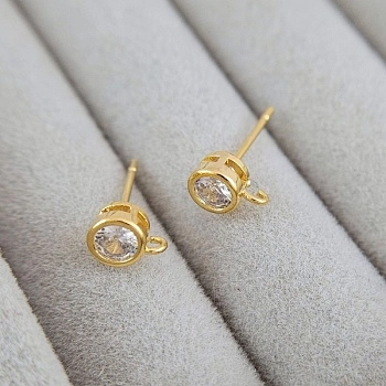 Швензы пуссеты с фианитом 7.4х5.2 мм позолота 18К (9618-З) швензы для серег купить с доставкой по России | Интернет-магазин Viva Beads