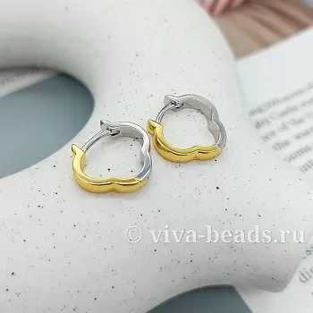 Швензы кольца, бублики, конго, клевер 16х16.8х3 мм биколор (7400-БК) Швензы кольца, бублики, конго, клевер 16х16.8х3 мм биколор (7400-БК)
