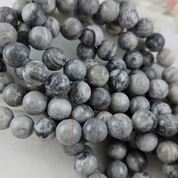 Нить 19 см "Серая яшма" / доломит / бусина гладкий шар 10 мм (9071-10)  для бижутерии купить с доставкой по России | Интернет‑магазин Viva Beads
