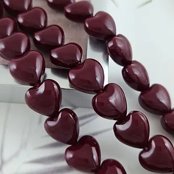 УЦЕНКА 1 шт. Жемчуг майорка Сердце бусины 12 мм, бордовый (10081-12-УЦ)