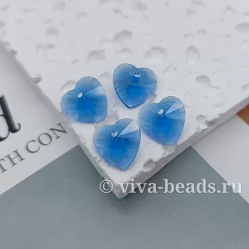Подвеска Сердце 10 мм Sapphire хрустальное стекло (6404-САП) Подвеска Сердце 10 мм Sapphire хрустальное стекло (6404-САП)