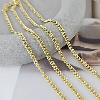 50 см Цепь 3 мм / толщина / позолота (6195/3-З) купить с доставкой по России | Интернет-магазин Viva Beads