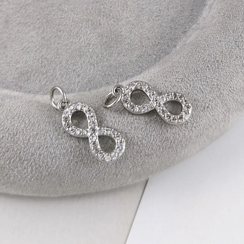 Подвеска Бесконечность с фианитами 16.8x6.9 мм родиевое покрытие (9321-Р) Подвеска Бесконечность с фианитами 16.8x6.9 мм родиевое покрытие (9321-Р)