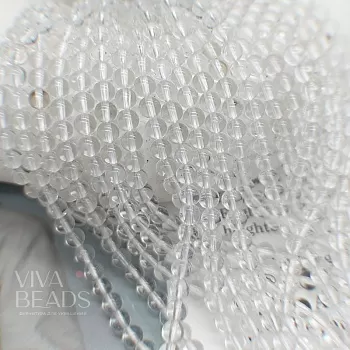 Нить 18.5-19 см Горный хрусталь 4 мм бусина гладкий шар (7602-4) купить в Воронеже | Заказать в интернет-магазине Viva Beads
