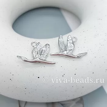 Подвеска Птица 13.6х20.6 мм родиевое покр. (7412-Р) Подвеска Птица 13.6х20.6 мм родиевое покр. (7412-Р)