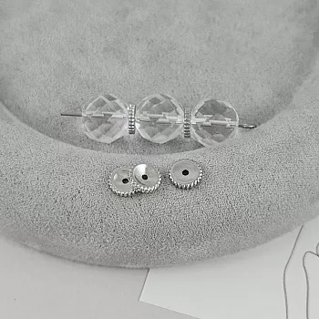 1 шт. Бусина разделитель 6.2х1.3 мм с текстурой, родиевое покрытие (9436-Р) купить с доставкой по России | Интернет-магазин Viva Beads