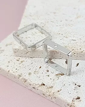 Рамка для бусин квадрат 15x15x3 мм родиевое покр. (7565-Р) купить с доставкой по России | Интернет-магазин Viva Beads