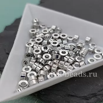 1 шт. Бусина /разделитель/ 4х2 мм родиевое покр. (6599-Р) купить в Воронеже | Заказать в интернет-магазине Viva Beads
