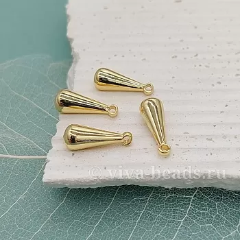 1 шт. Подвеска капля 13.5x5 мм позолота (6370) купить с доставкой по России | Интернет-магазин Viva Beads