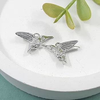 Подвеска Колибри 13х20 мм родиевое покрытие (5543-Р) купить с доставкой по России | Интернет-магазин Viva Beads