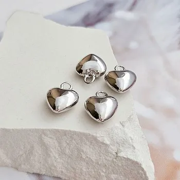 Подвеска Сердце 10x8x4.6 мм с родиевым покрытием (8449-8-Р) купить с доставкой по России | Интернет-магазин Viva Beads