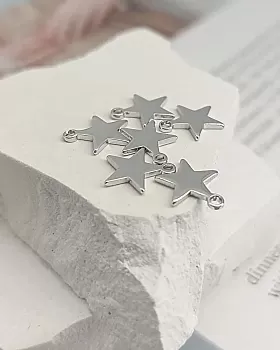 Подвеска Звезда 9.8х9x1 мм родиевое покр. (4818-Р) купить с доставкой по России | Интернет-магазин Viva Beads