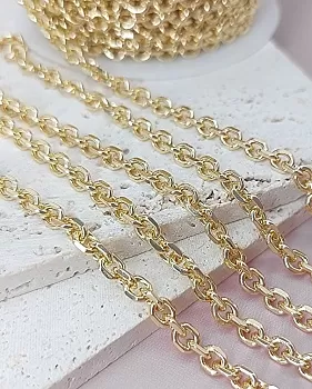 10 см Цепь 4.2 мм /ширина/ позолота (8126-З) купить в Воронеже | Заказать в интернет-магазине Viva Beads
