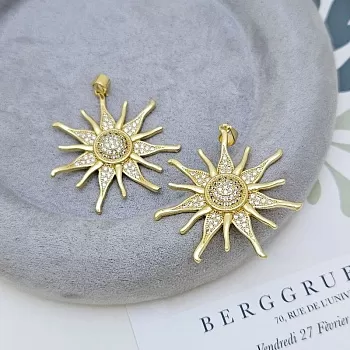 Подвеска Солнце 36х34 мм с фианитами позолота 18К (4713-36-З) Подвеска Солнце 36х34 мм с фианитами позолота 18К (4713-36-З)