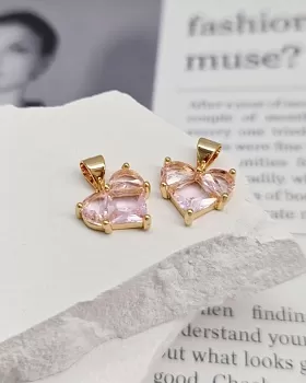 Подвеска Сердце 12 мм с фианитами, светло-розовый, позолота (8338-СРЗ) Подвеска Сердце 12 мм с фианитами, светло-розовый, позолота (8338-СРЗ)