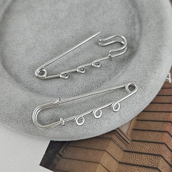 Булавка основа для броши 50 мм, 3 петли, родиевое покрытие (9417-Р) купить с доставкой по России | Интернет-магазин Viva Beads