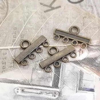 Коннектор на 4 нити 22x13 мм цвет бронза (849) купить с доставкой по России | Интернет-магазин Viva Beads