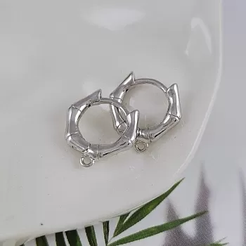 Швензы с замком Бамбук 15х3 мм родиевое покрытие (5170-Р)  швензы для серег купить с доставкой по России | Интернет-магазин Viva Beads