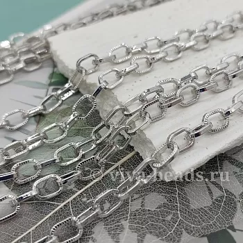 10 см Цепь 6 мм (толщина) родиевое покр. (6130) купить в Воронеже | Заказать в интернет-магазине Viva Beads
