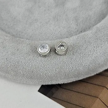 УЦЕНКА Подвеска-бусина круглая 6 мм с фианитом родиевое покрытие (9377-Р-УЦ)