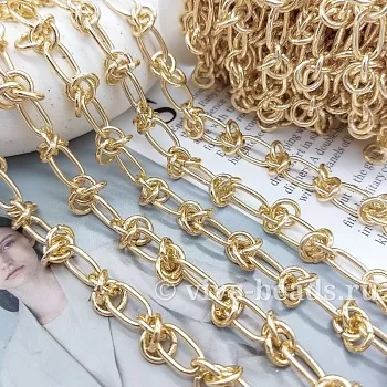 10 см Цепь Узелки 10 мм позолота 18К (6157-З) купить в Воронеже | Заказать в интернет-магазине Viva Beads
