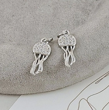 Подвеска Медуза 18.3x8 мм с фианитами, родиевое покрытие (9523-Р)