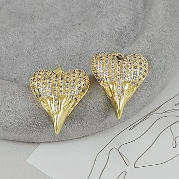 Подвеска Сердце 26.2х21.8х6.1 мм с фианитами, позолота 18К (9554-З)