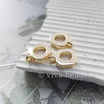 Бейл 9x12x2 мм внутр. d 5 мм позолота 14к (6807-З) купить с доставкой по России | Интернет-магазин Viva Beads