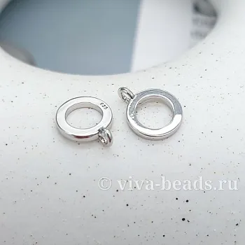 УЦЕНКА Бейл 9x11.6x1.4 мм внутр. d 5.6 мм родиевое покр. (7446-Р-УЦ) купить в Воронеже | Заказать в интернет-магазине Viva Beads
