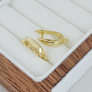 Швензы с английским базовые 18х3.5 мм позолота 14К (9306-З) швензы для серег купить с доставкой по России | Интернет-магазин Viva Beads