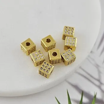 Бусина разделитель куб с фианитами 6 мм позолота 14К (6359-З) купить с доставкой по России | Интернет-магазин Viva Beads