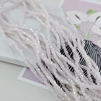 Нить 47 см Бусины ок. 2.5-2.8 мм граненый куб, розовый АВ (9797-РОЗ) купить с доставкой по России | Интернет-магазин Viva Beads