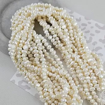 Нить 17 см  Жемчуг речной натуральный барокко размером 7-8х5-6 мм АА (7640) купить в #REGION_P# | Заказать в интернет-магазине Viva Beads
