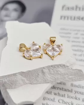 Подвеска Сердце 12 мм с фианитами, позолота (8338-БЗ) Подвеска Сердце 12 мм с фианитами, позолота (8338-БЗ)