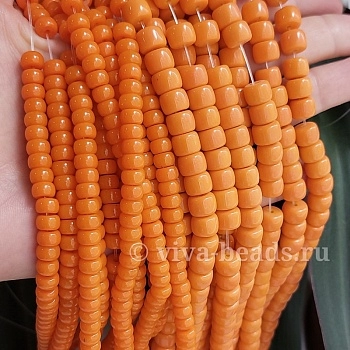 10 шт. Рондель 6х4 мм оранжевый стекло (6492-ОР) купить с доставкой по России | Интернет-магазин Viva Beads