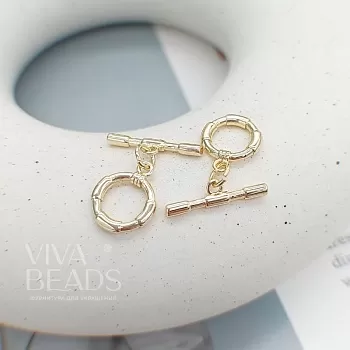 УЦЕНКА Замок тоггл 11 мм /кольцо/ позолота 14к (7585-З-УЦ) замок для украшений купить с доставкой по России | Интернет-магазин Viva Beads