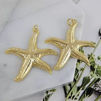Подвеска кулон Морская звезда 36х34 мм позолота 14К (9747-З) купить с доставкой по России | Интернет-магазин Viva Beads