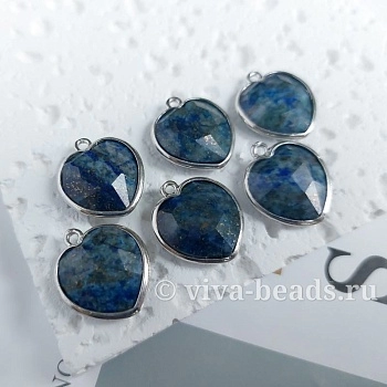 Подвеска Сердце 18.3-18.6х16 мм лазурит, род. (7038-Р) купить с доставкой по России | Интернет-магазин Viva Beads