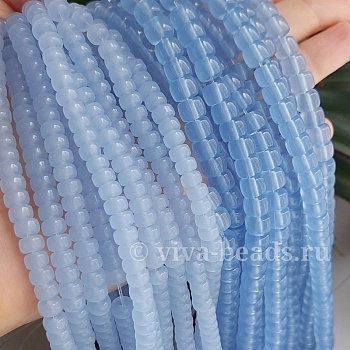 10 шт. Рондель 8х6 мм небесно-голубой стекло (6491-НГ) купить с доставкой по России | Интернет-магазин Viva Beads