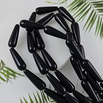  1 шт. Агат черный ок. 30х10 мм, бусины гладка капля (9936-ЧА) для бижутерии купить с доставкой по России | Интернет‑магазин Viva Beads